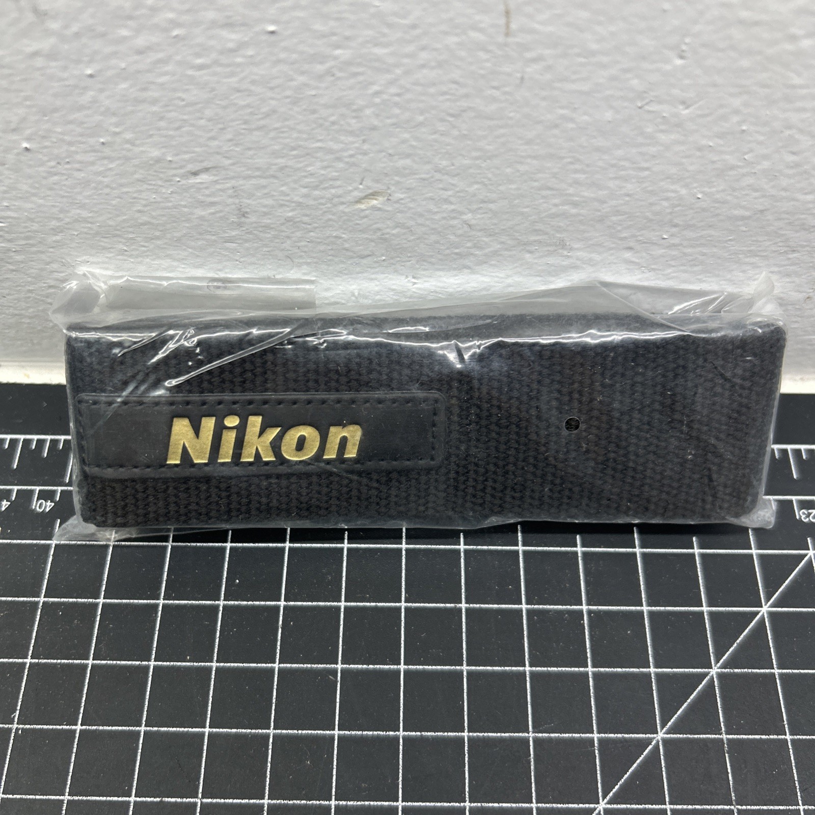 OEM Nikon 1 5/8" Black Camera Neck Strap for SLR/DSLR Gold Logo Nylon Webbing