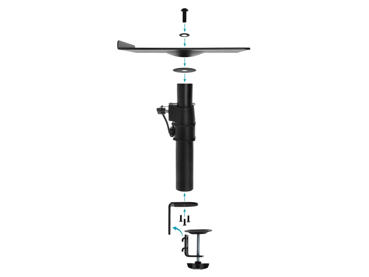 Monoprice Universal Clamp-On Desktop Speaker Mounts (Pair) Height-Adjustable