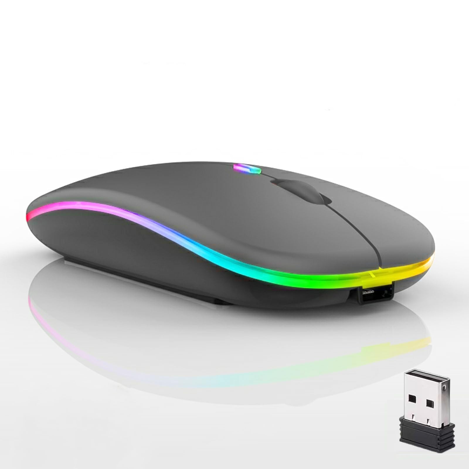 Wireless Bluetooth Mouse LED Rechargeable Silent Slim Mouse for Laptop Desktop