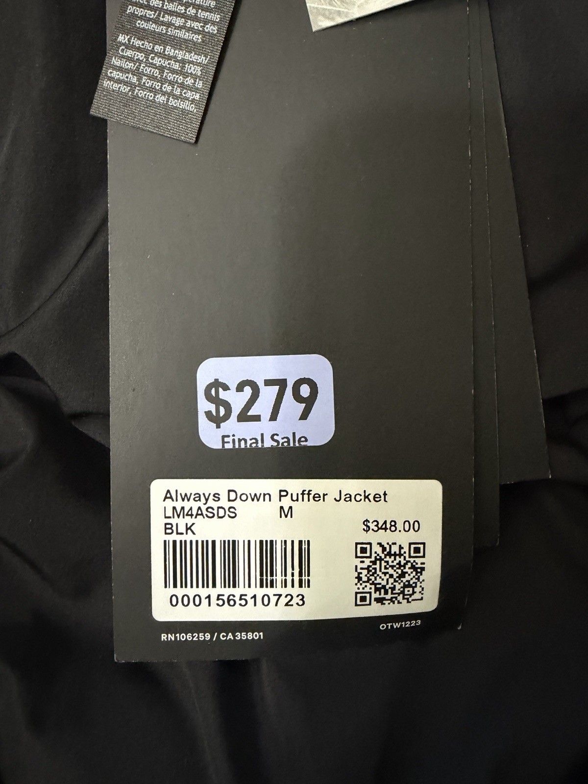 Size:M, Always Down Puffer Jacket