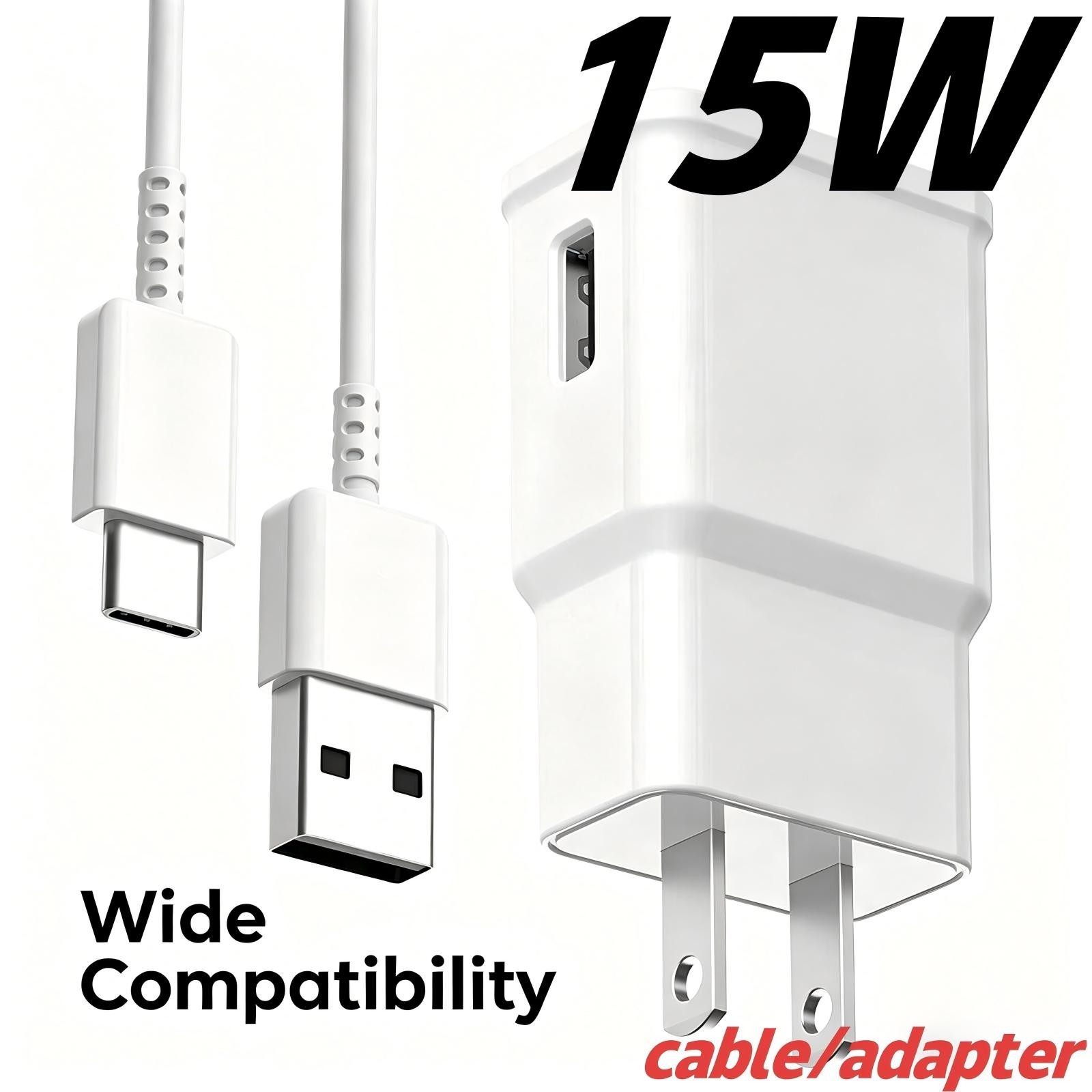1M USB Type C Charging Cable / 15W Charger Block for Samsung Galaxy Series,US