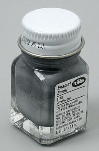 Testors Silver Metallic 1/4 oz - Hobby and Model Enamel Paint - #1146tt