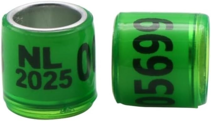 100 Pcs Pigeon Identification Rings 2025 Bird Leg Bands Foot Poultry NL GREEN