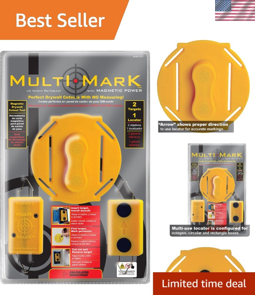 Quick & Effortless Drywall Cutouts - Multi Mark Locator Tool with 2 Targets
