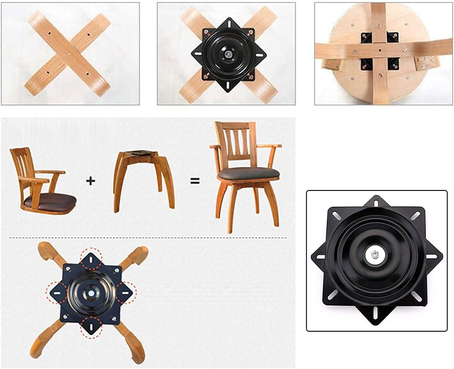 Heavy Duty Bar Stool Swivel for Recliner Chair, Bar Stool Swivel Plate (8 Inch)