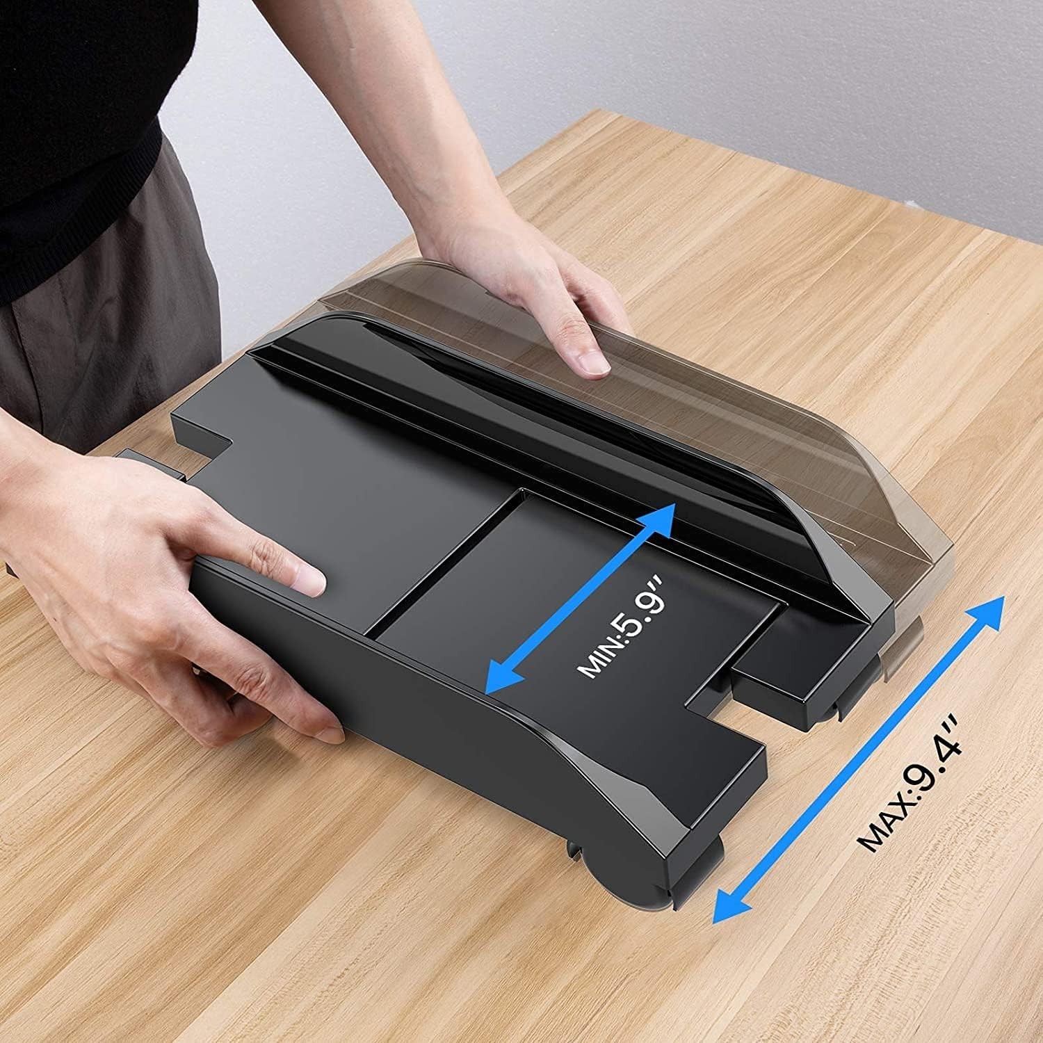 Universal ABS PC Computer Tower Stand Holder, Adjustable Width, Rolling Caster