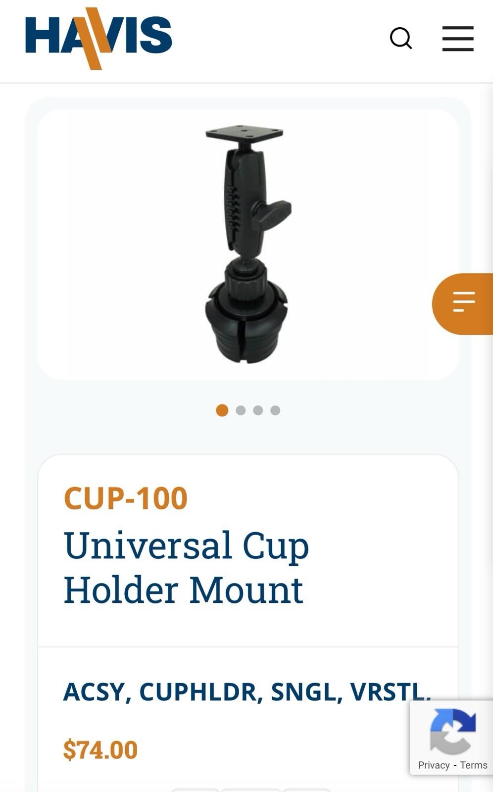 Havis CUP-100 universal cup holder mount