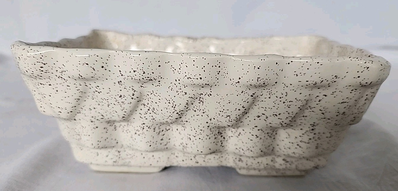 Rectangular Planter 6" X 4" Cream Color With Speckles