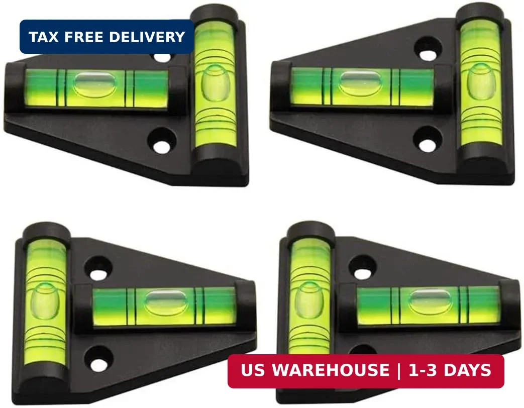 4Pcs RV T Level Cross Check Levelers Bubble Levels Use for RVs, Camper, Travel T