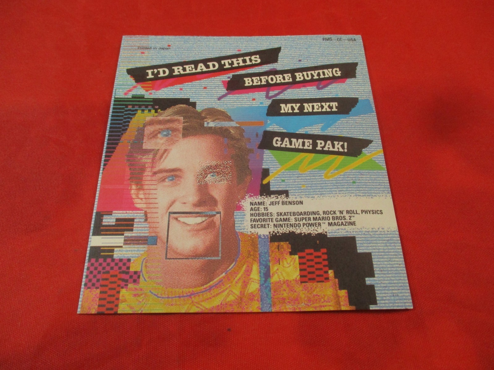I'd Read This Before Buying My Next Game Pak NES Nintendo Power Promo Insert #Y