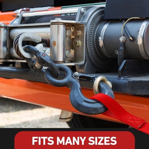 3 Pcs Winch Hook Pull Straps 1 Inch Wide 12 Inches Long Hook Strap Nylon Winch