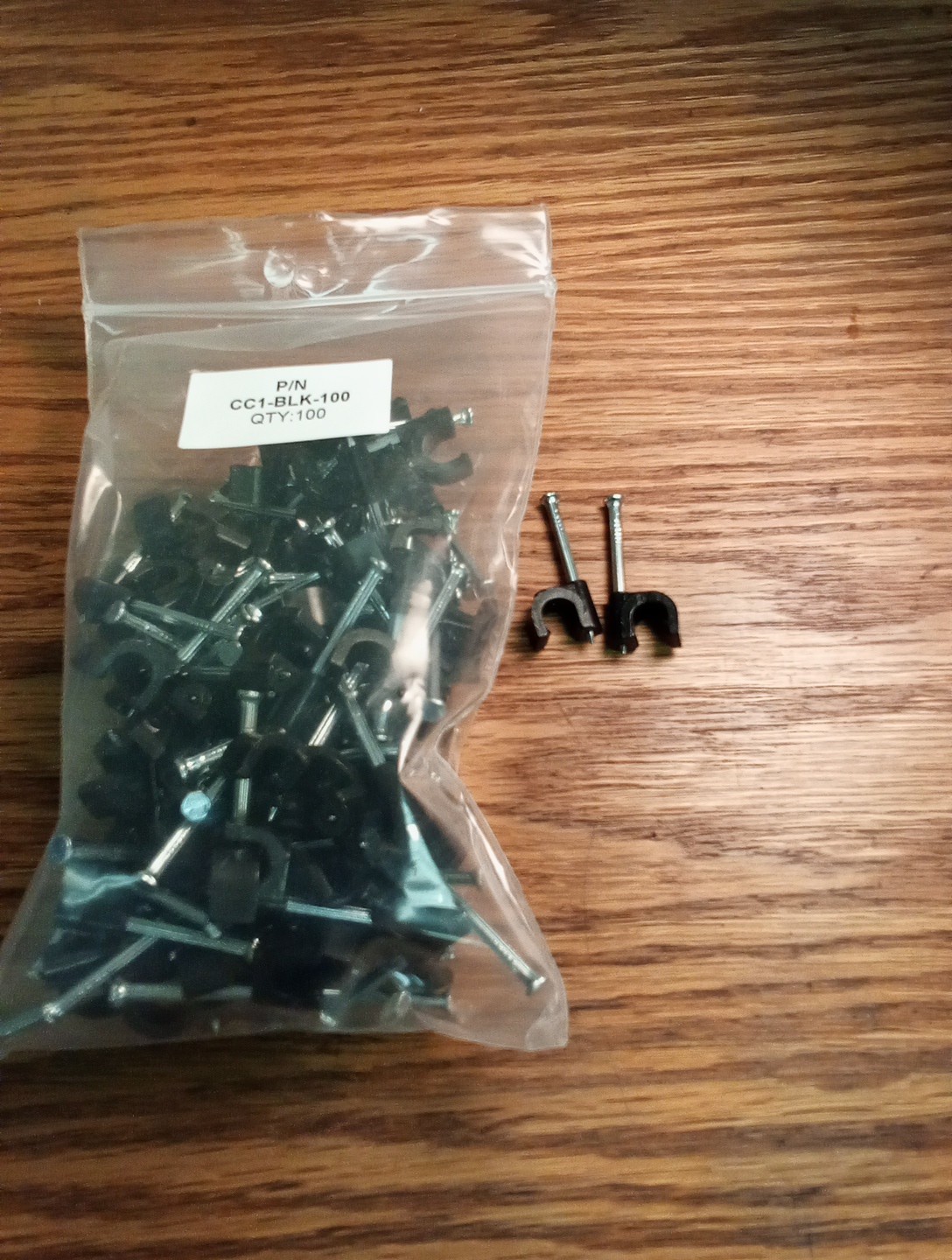 Black Plastic Pin 1/4 Inch CCL-BLK-100. 100 count