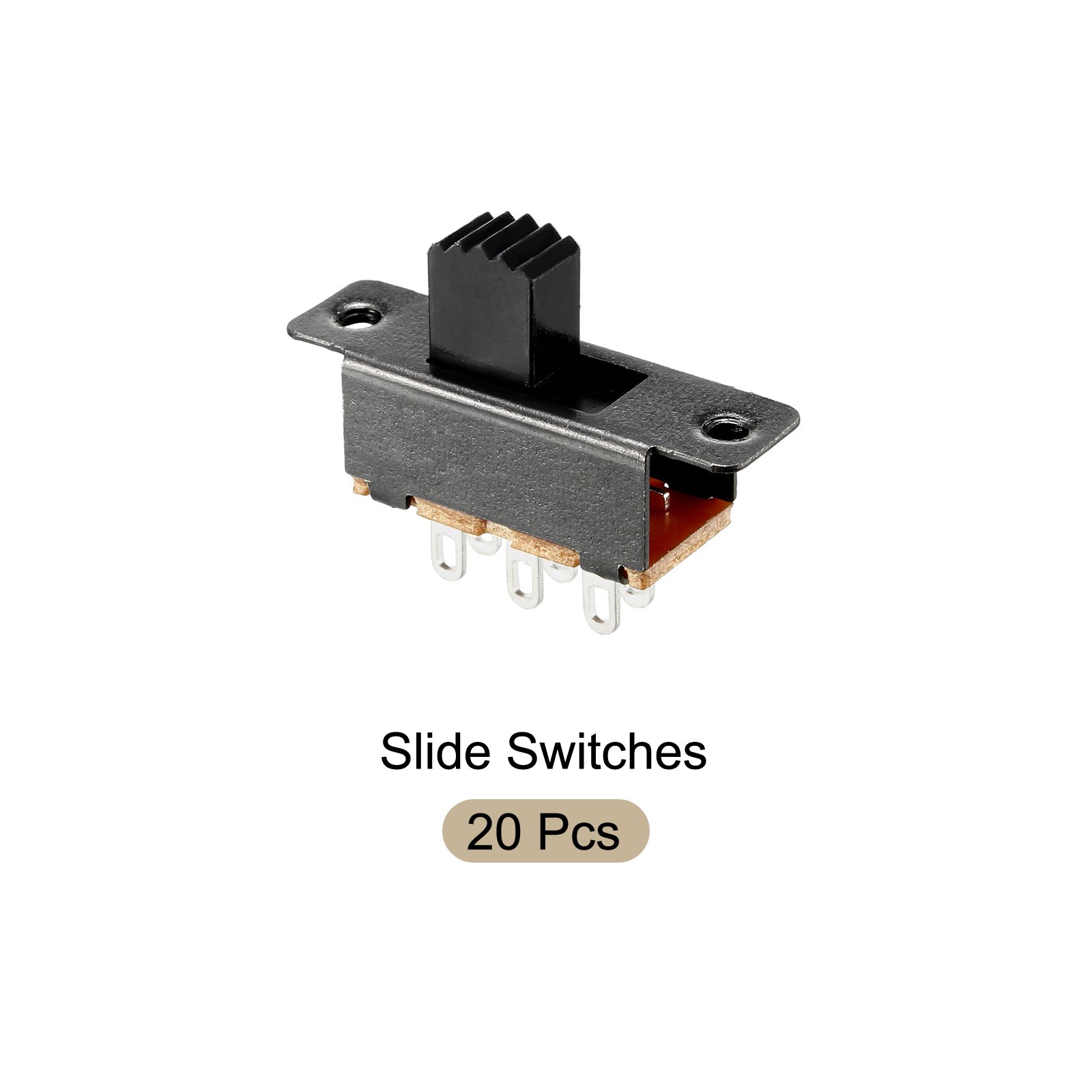 20 Pcs Toggle Switch Latching Slide Control 6 Terminals 2P2T 5mm