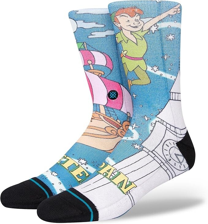 Stance X Disney 100 Peter Pan by Travis Millard Crew Socks A555B23PET Men's NEW