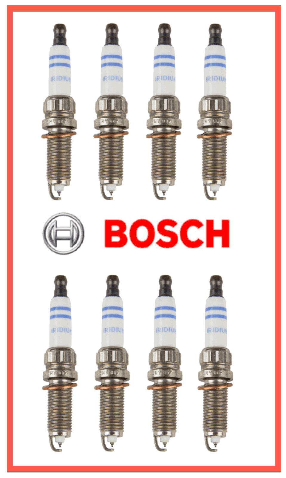 8 Bosch Double Iridium Spark Plugs OEM GERMANY ZR6SII3320 Benz 0041598103