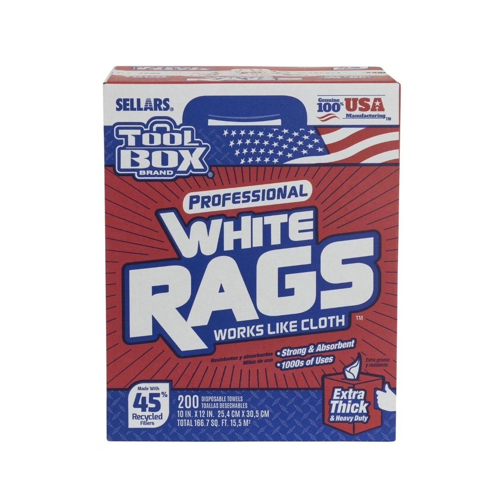 Professional White Cleaning Rags 200 Sheets Disposable Wipes 10 x 11