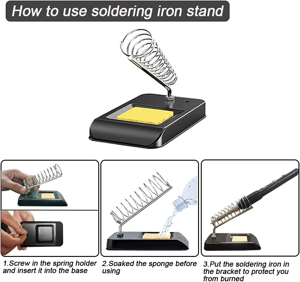 Electric Soldering Iron Kit 60W Adjustable Temperature Welding Tools Solder Gun