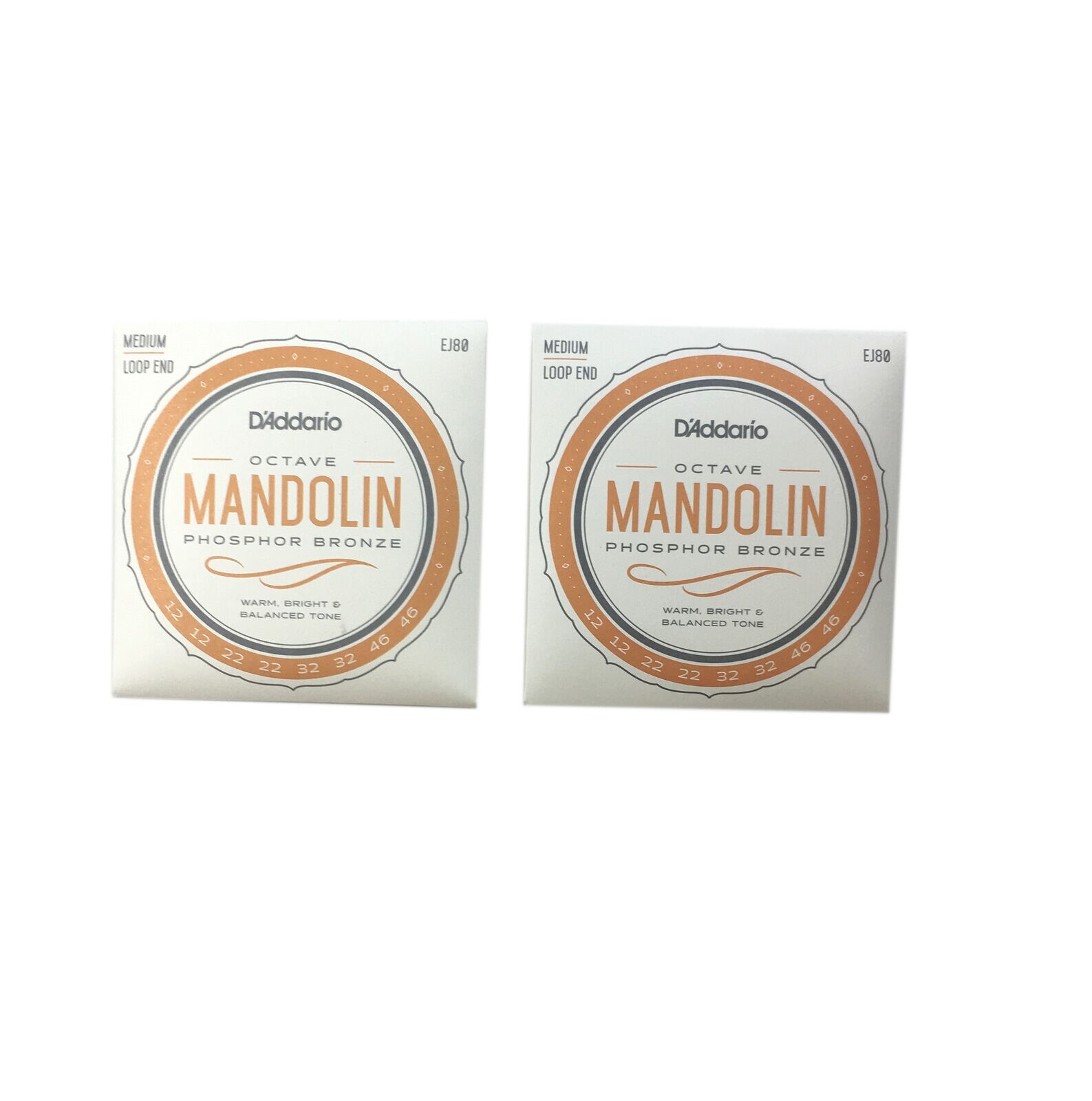 D'Addario Octave Mandolin Strings 2 Sets Phosphor Bronze Medium Loop End