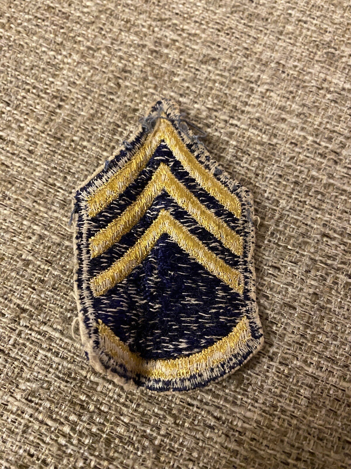 Korea War Era Staff Sergeant Enlisted Rank Patch Blue Yellow INV4371