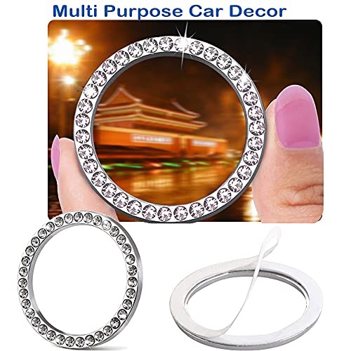 2pcs Bling Car Engine Start Button Cover Diamond Crystal Push 2Pcs Crystal