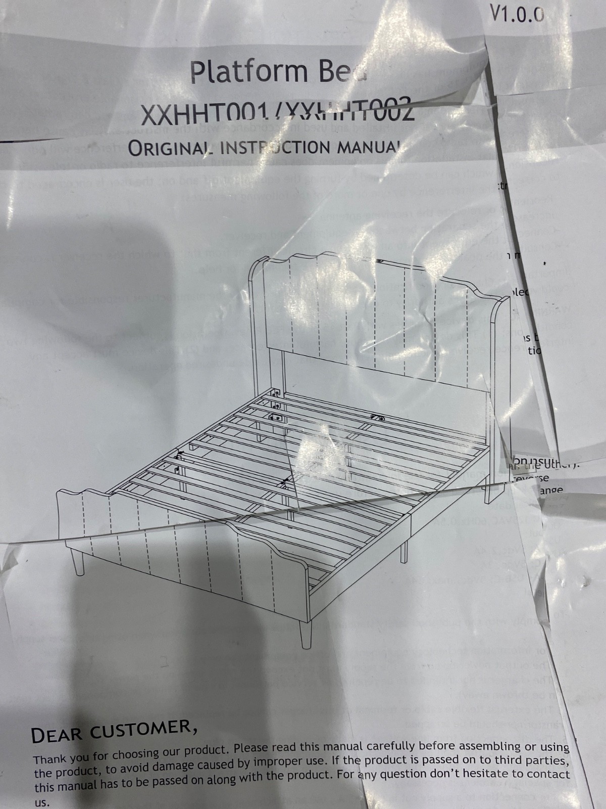 XXHHT001 XXHHT002 Platform Bed Hardware Pack