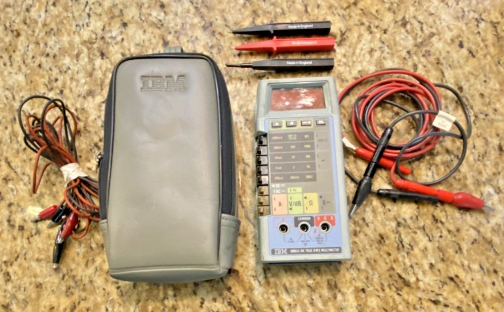 Vintage IBM 8060A/AA True RMS Multimeter Fluke 8060A  w Case & Leads Works Clean