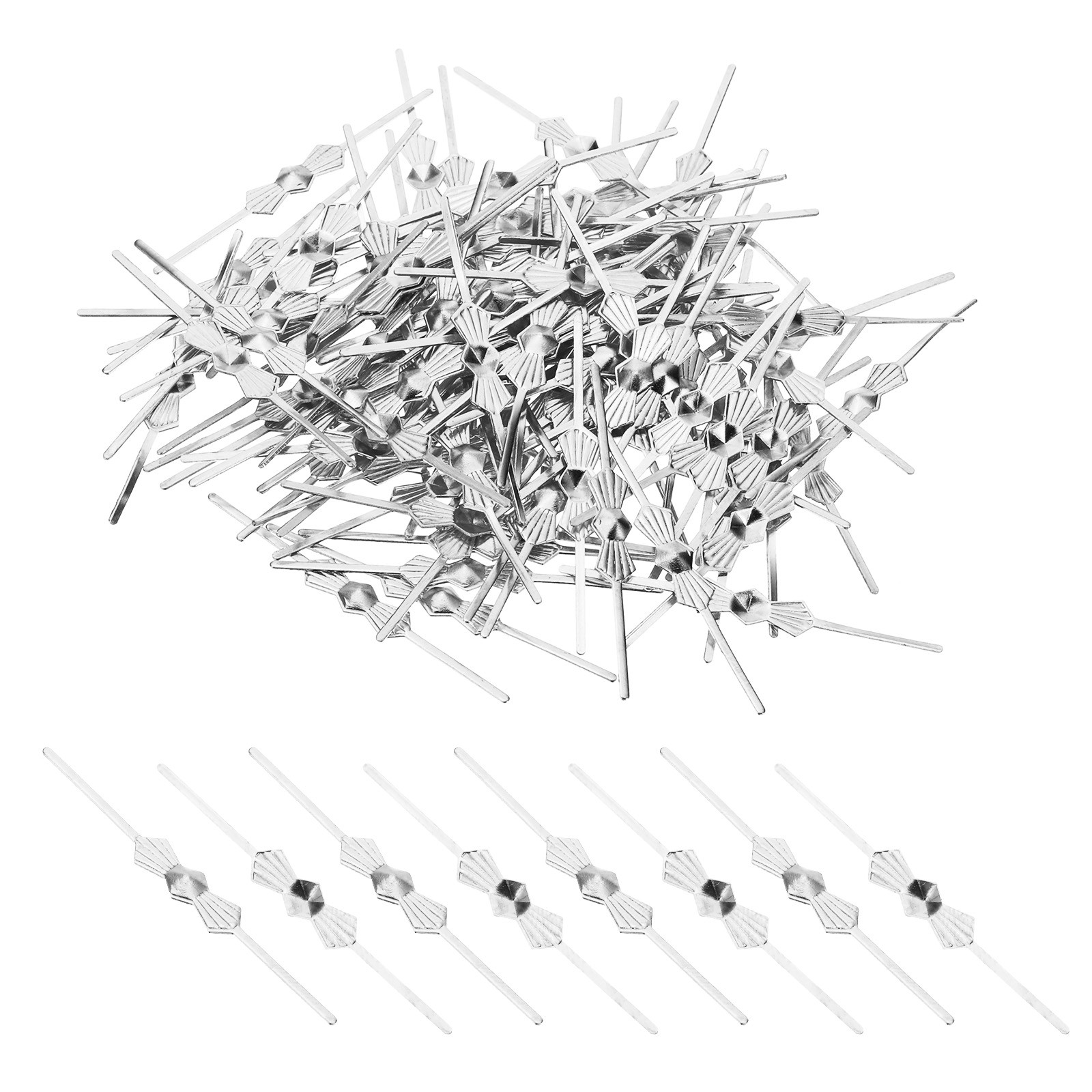 300Pcs 45mm/1.77" Copper Chandelier Bowtie Clip Connector Clip Chrome Tone