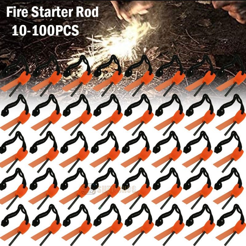 Emergency Survival Fire Starter Magnesium&Ferro Rod Flint Kit Camping Hiking