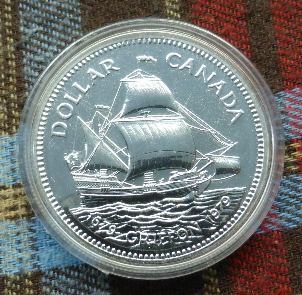 1979 Canada Griffon Dollar, 50% Silver Dollar Coin, Royal Canadian Mint, KM #124