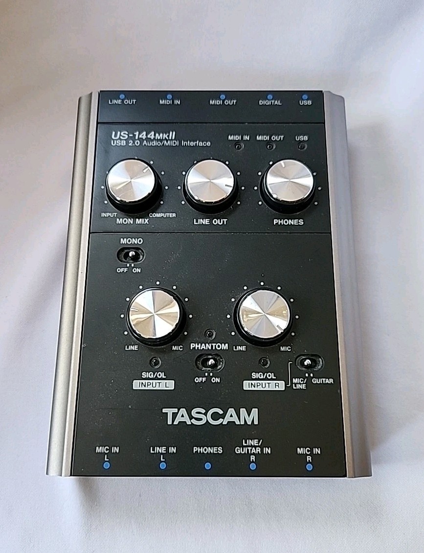 Tascam US-144MKII USB 2.0 Audio MIDI Analog Stereo Recording 1/4" Interface