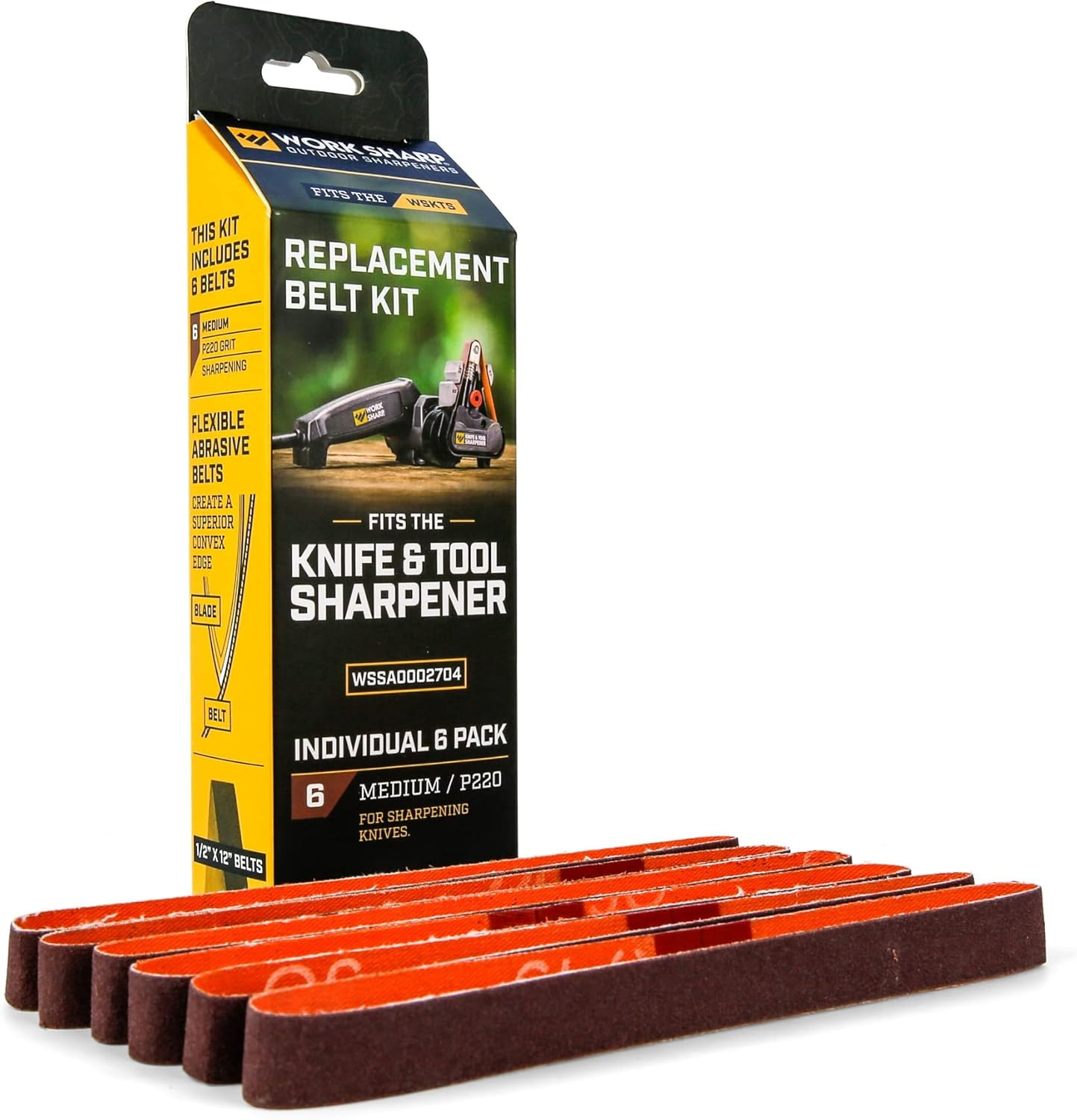 Work Sharp Knife Tool Sharpener P220 Replacement Belt Kit WSSA0002704 Red 6