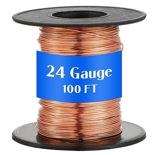 100ft 24 Gauge Wire for Gardening, Electroculture, 24 Gauge, 100ft Copper