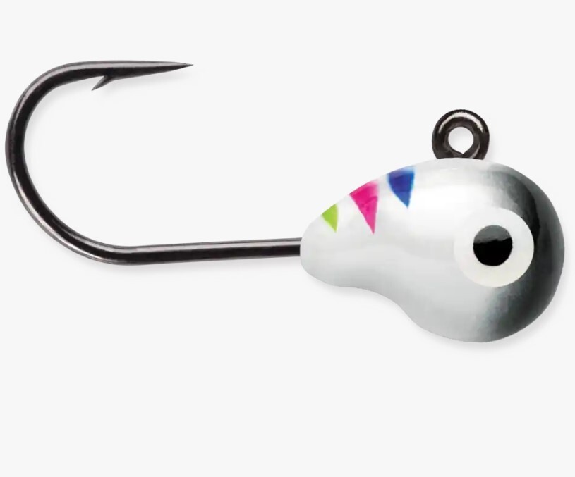 VMC Tungsten Tubby Jig 1/32 oz - Glow Black Wonderbread - Ice Fishing 2 Per Pack