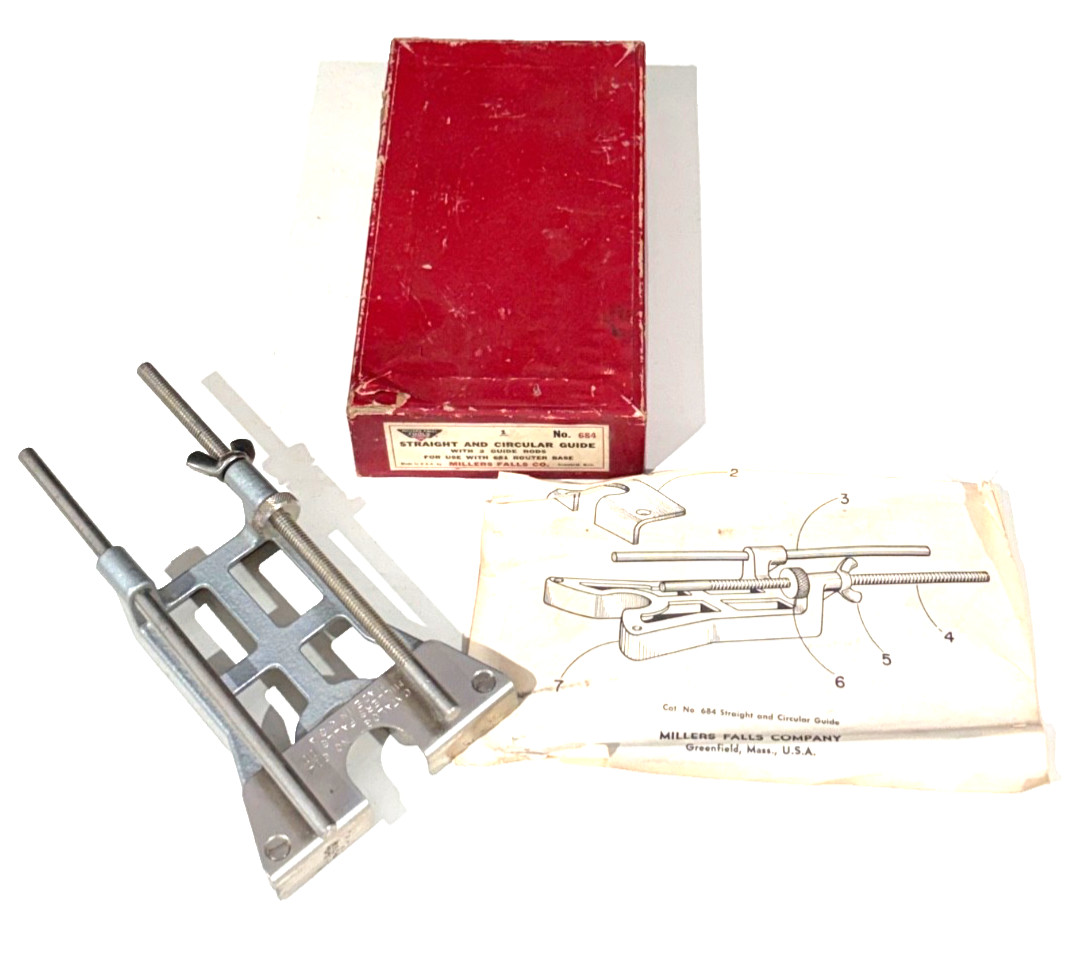 VTG MILLERS FALLS TOOLS STRAIGHT & CIRCULAR GUIDE No. 684 for 681 ROUTER, USA