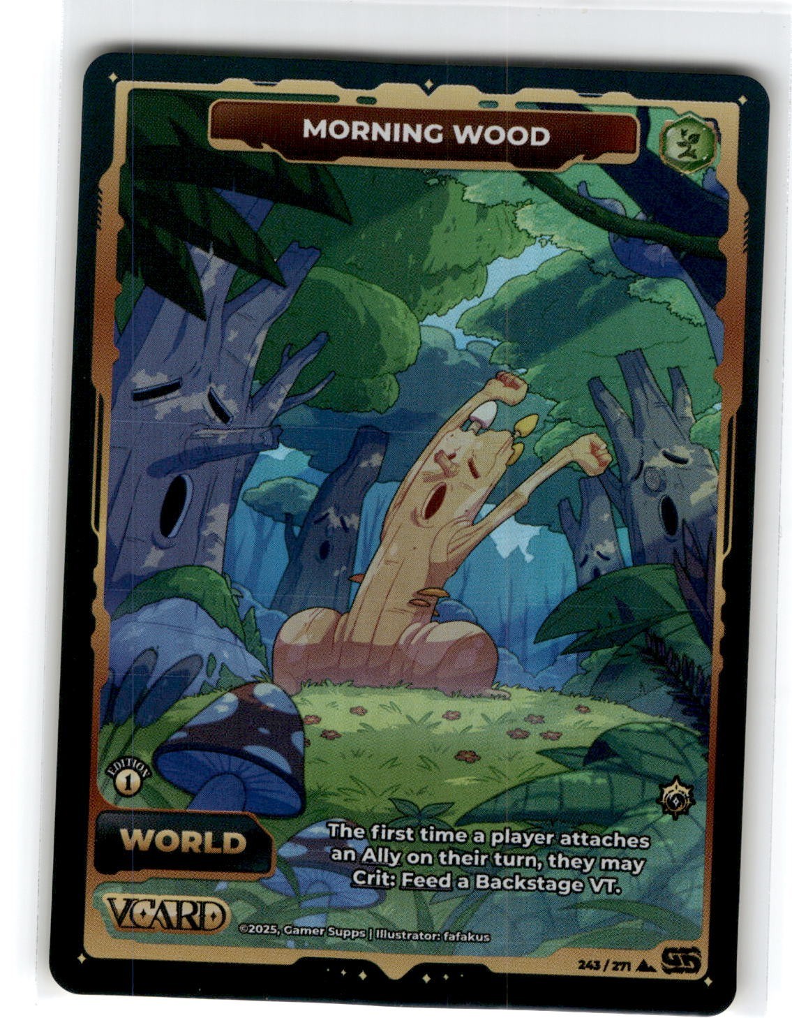 VCard Divine Chaos First Edition   Holo Foil  World   Morning Wood