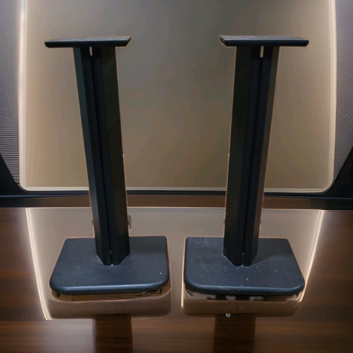 Pair (2) Black Floor Standing Speaker Stands - Universal Compatible