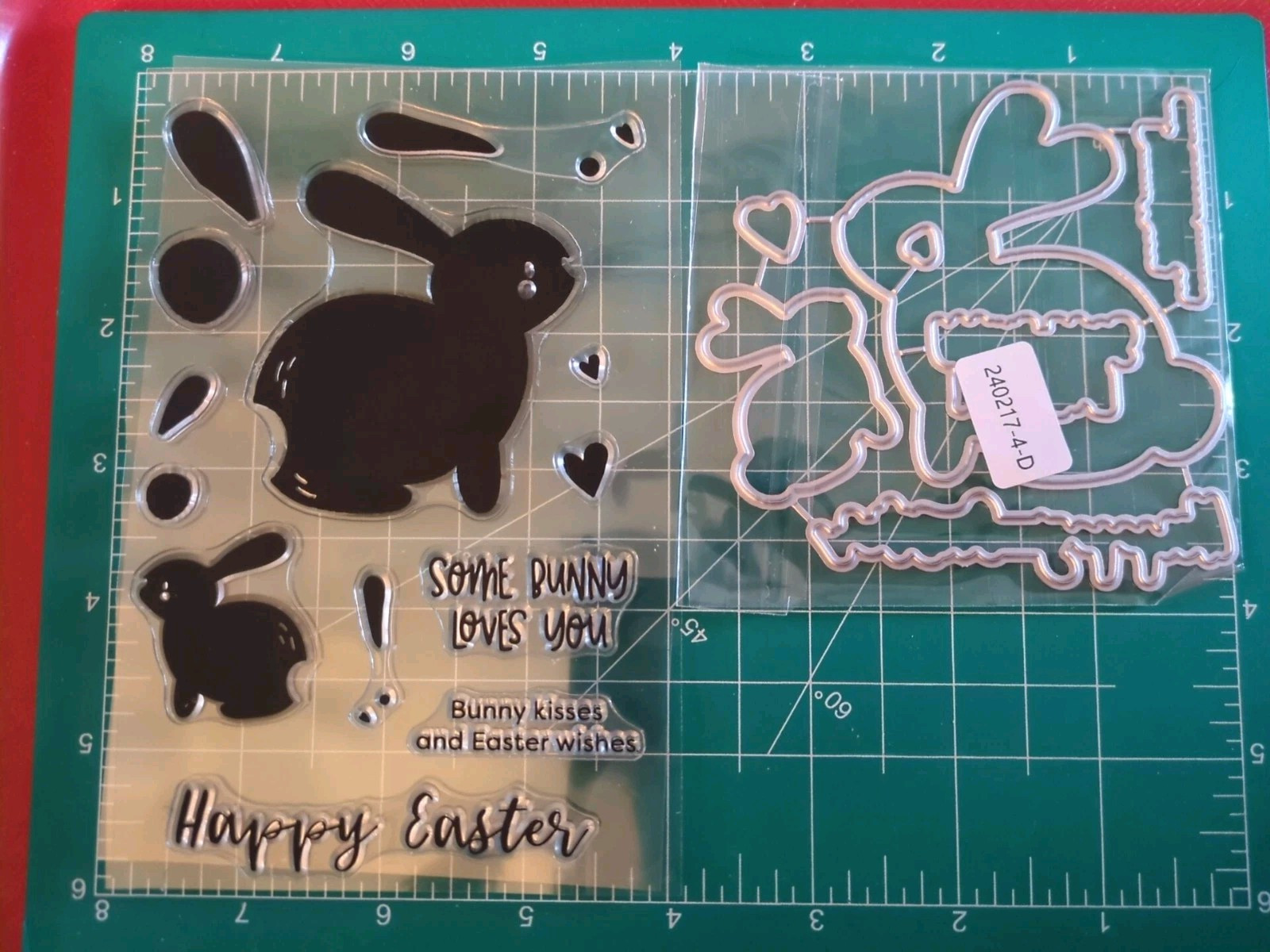 Metal Die Cut Tool 4 Sizzix Easter Bunny Rabbit Chocolate Bite AND Acrylic Stamp