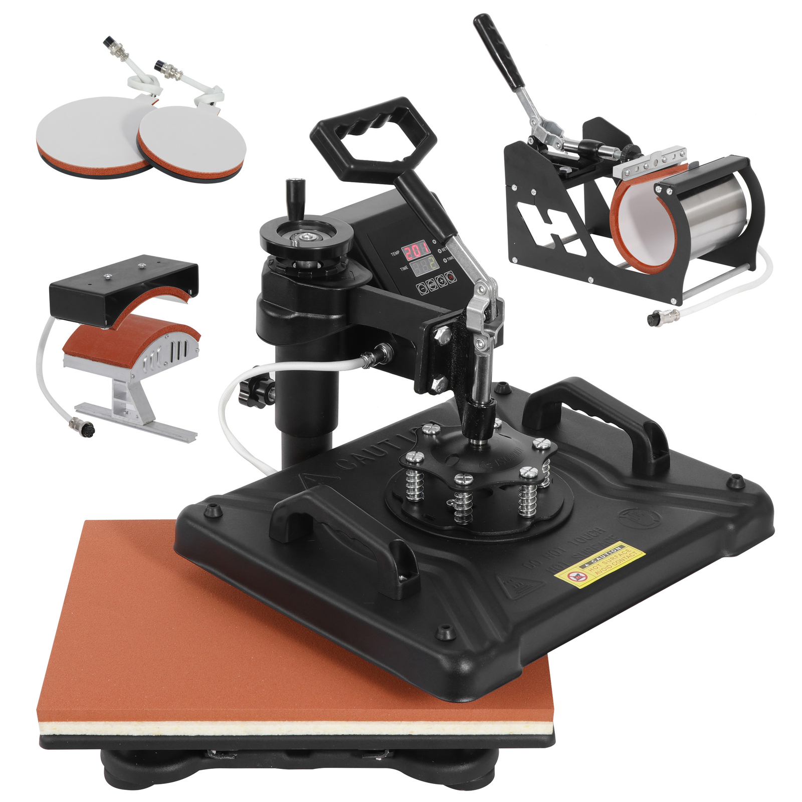 5 in 1 Heat Press Machine Dual Digital Transfer Sublimation for Mug Hat