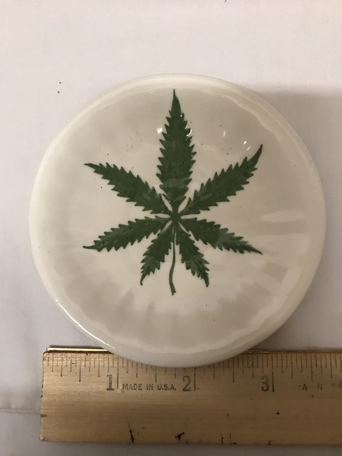 3 1/2" PLATE TRAY HAND ROLLED CIGARETTE OR CIGAR MADE IN USA UNIQUE GIFT