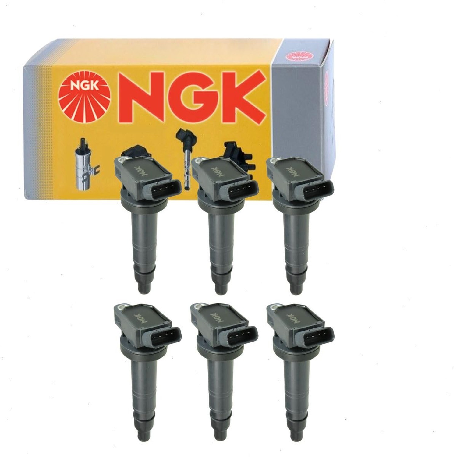 6 pc NGK Ignition Coils compatible with Toyota 4Runner 4.0L V6 2003-2009