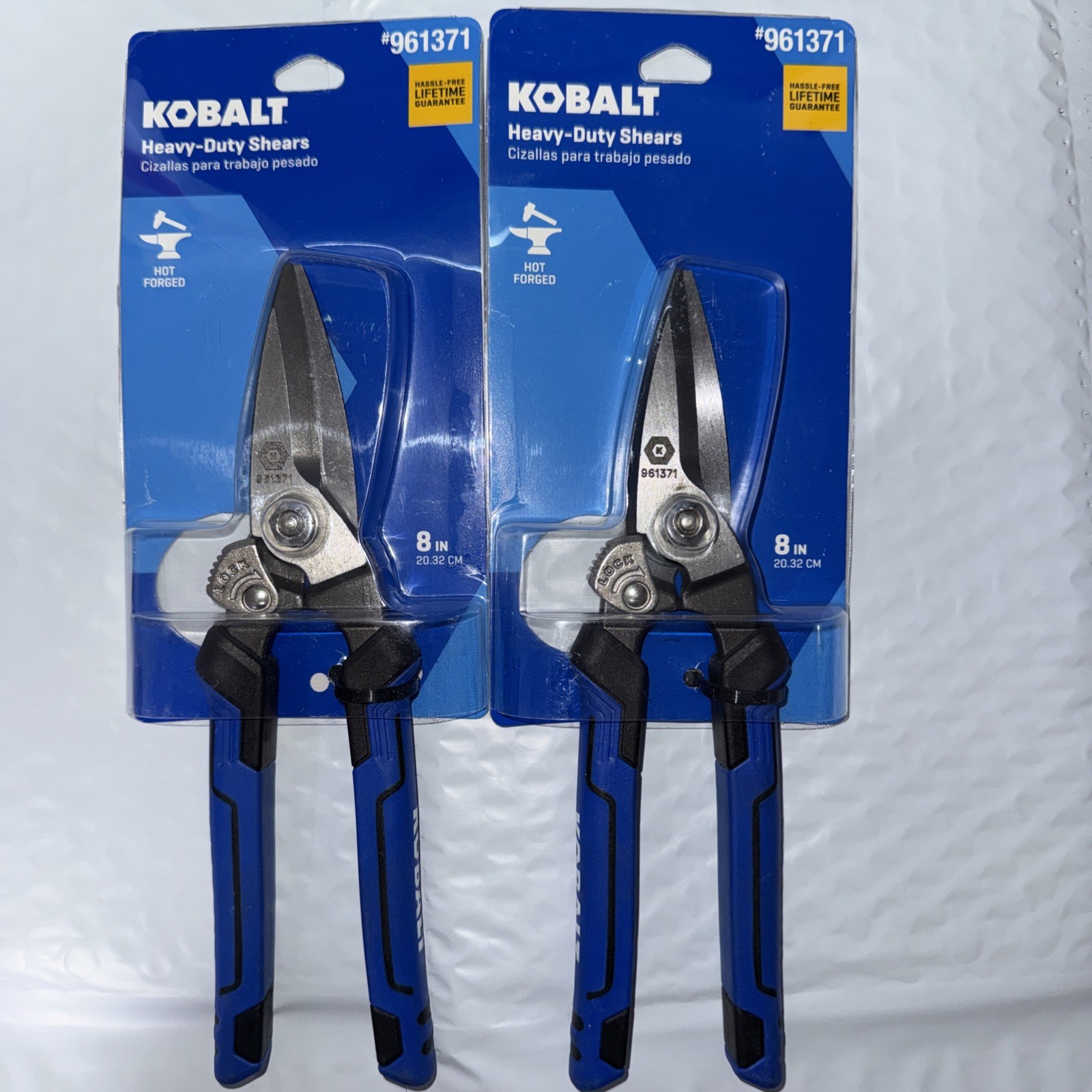 Lot of 2  Kobalt Heavy-Duty Shears 8 in Fully Forged Steel Blade. Model #961371