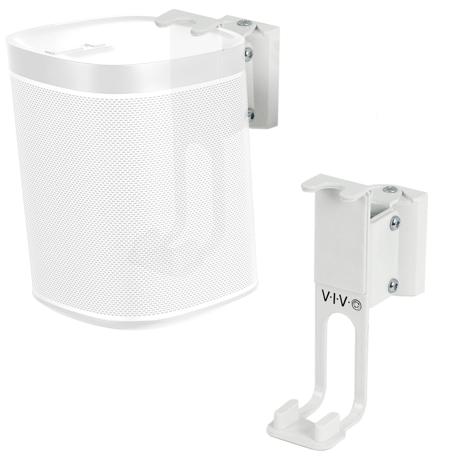 VIVO White Dual Wall Speaker Mount Designed for SONOS PLAY 1 Brackets (2 Pack)