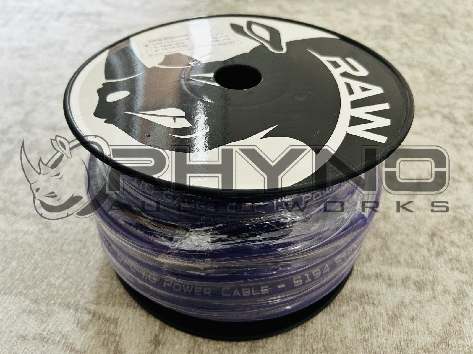 1/0 GAUGE OFC RHYNO AUDIO WORKS POWER WIRE - PURPLE COLOR (50FT SPOOL) 🔥