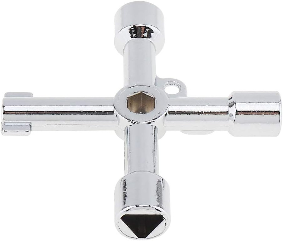 4-Way Multi-Functional Utilities Key Tool for Electric, Water, Gas Meter Boxes &