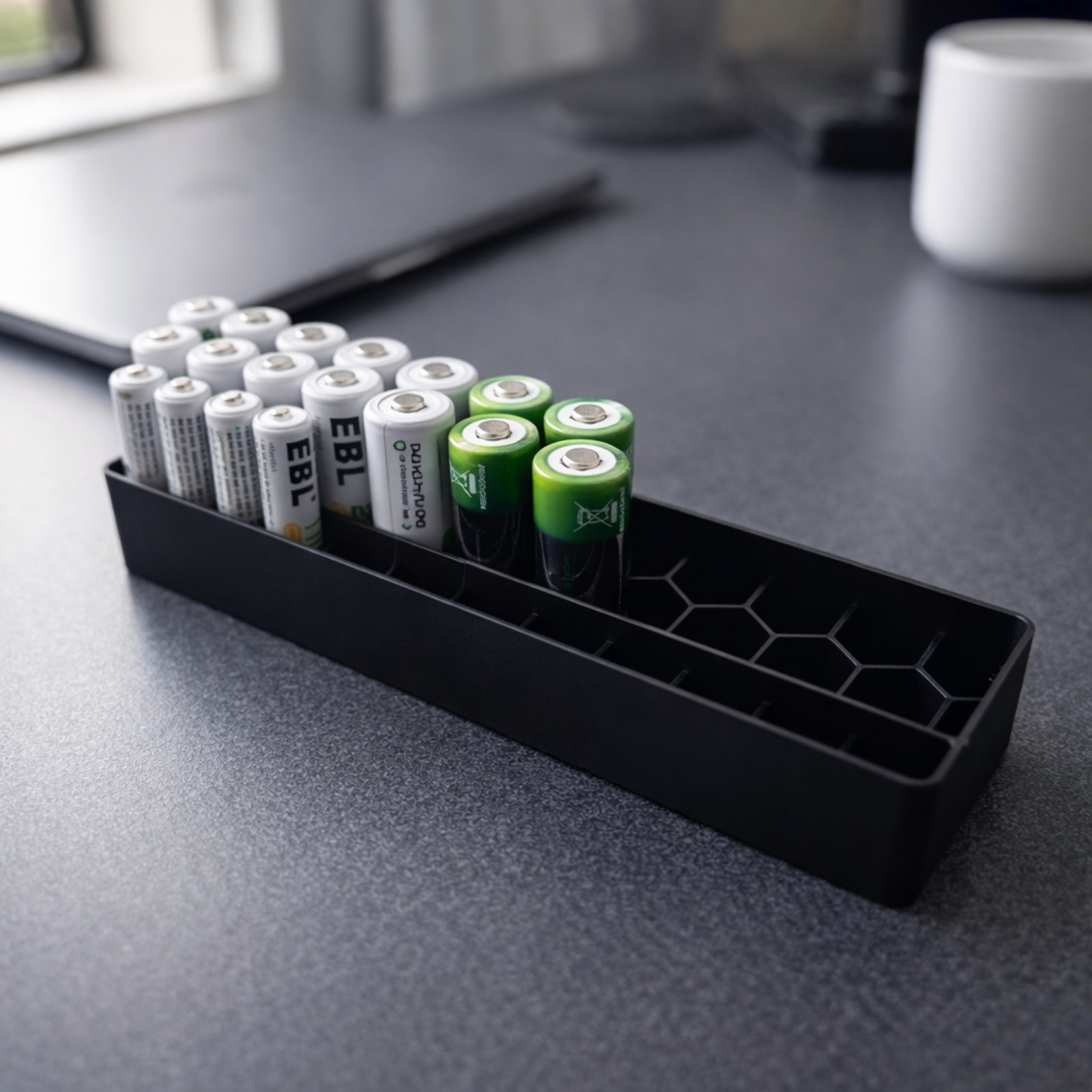 VilaMy Gridfinity AA AAA Battery Holder 4x1 Organizer Storage Tray Divider