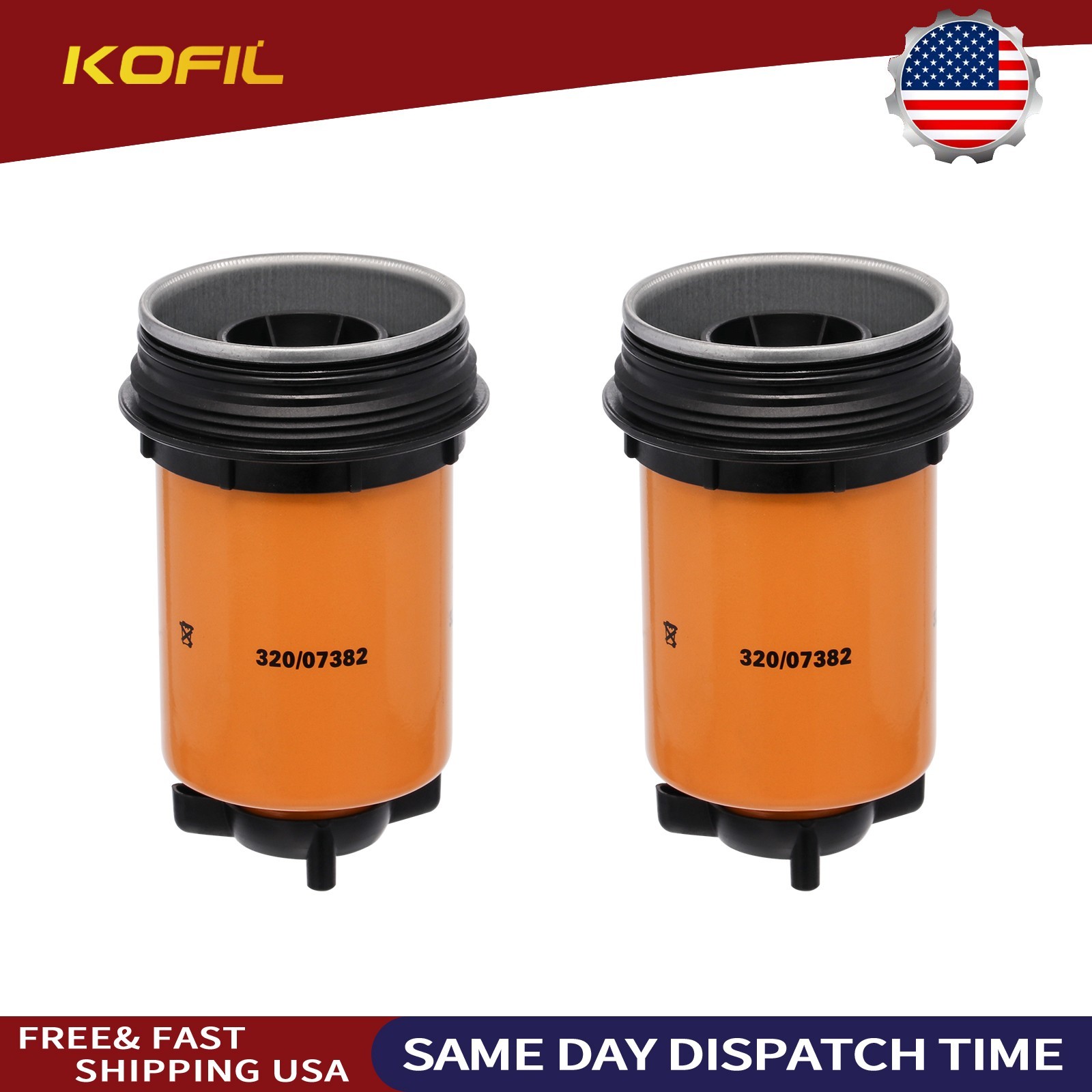 2/Fuel Filter 320/A7351 320/07382 For JCB 225 260 330 260T T4 JS180LC JS160LC