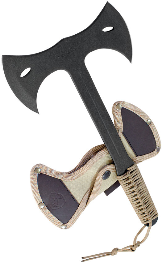 Condor Tool & Knife 7" Double Bit Throwing Axe + Canvas Sheath 140214