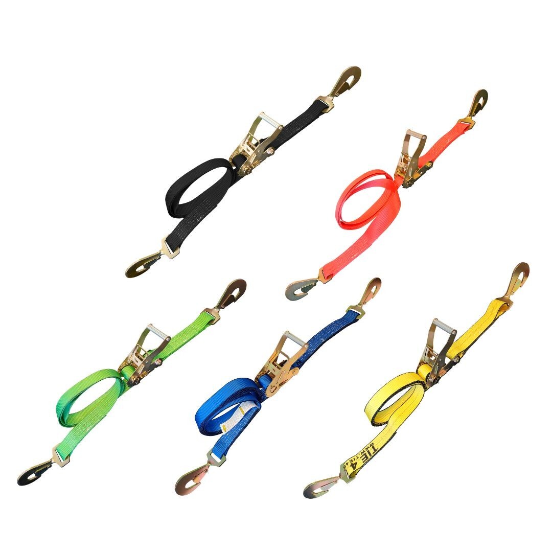 USA 2" x 8' 10' Ratchet Strap w/Snap Hook for Car Hauler Flatbed Trailer Wrecker
