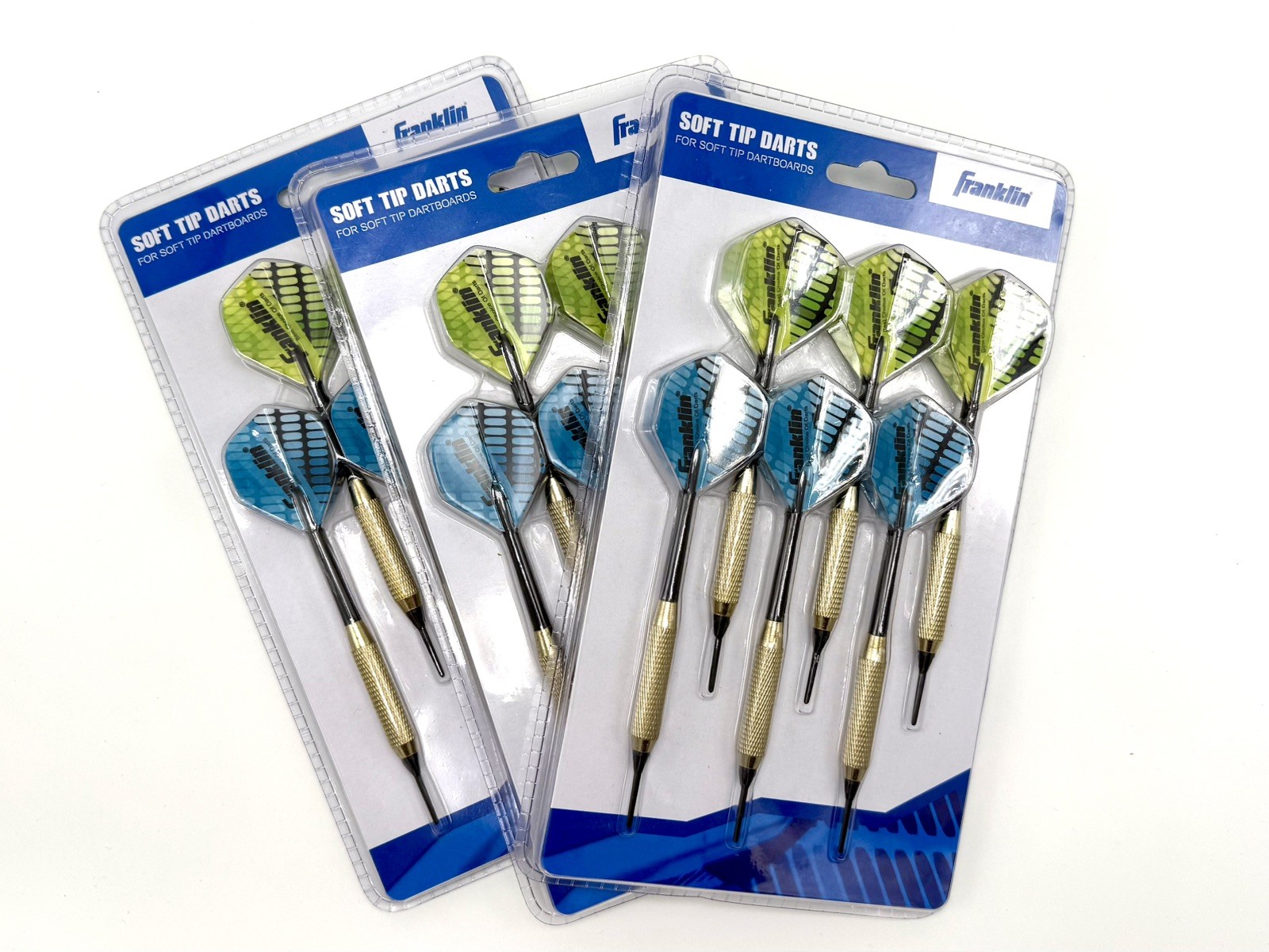 Franklin Sports Soft Tip Darts 18g Brass Coated Steel THREE 6-Packs