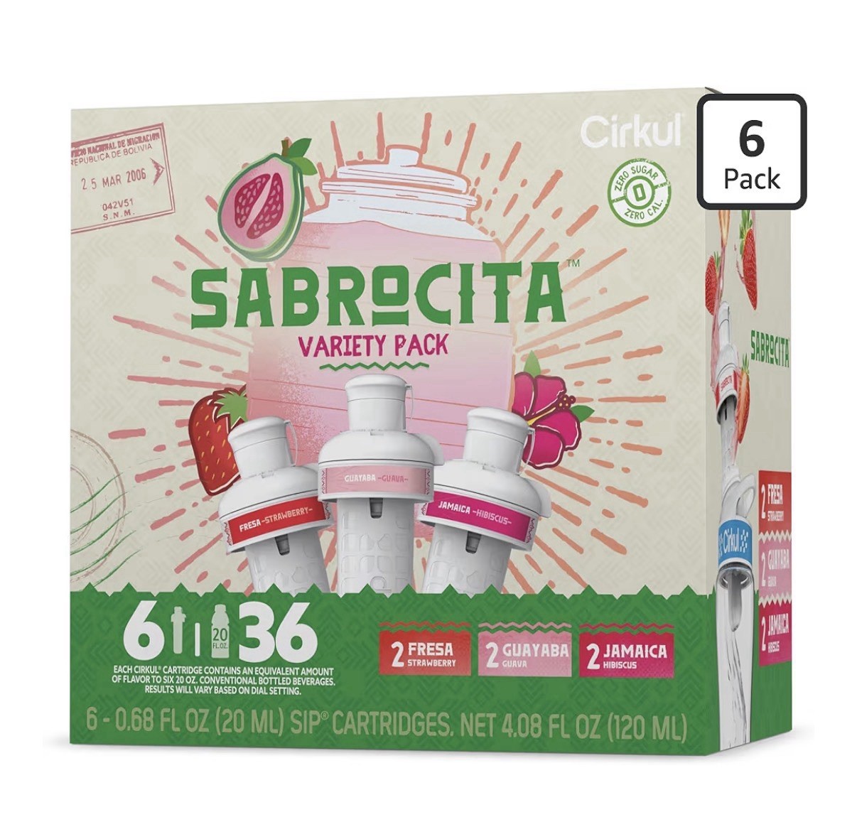 Cirkul Sabrocita Flavor Water Variety Pack, Makes 36 Drinks, No Sugar